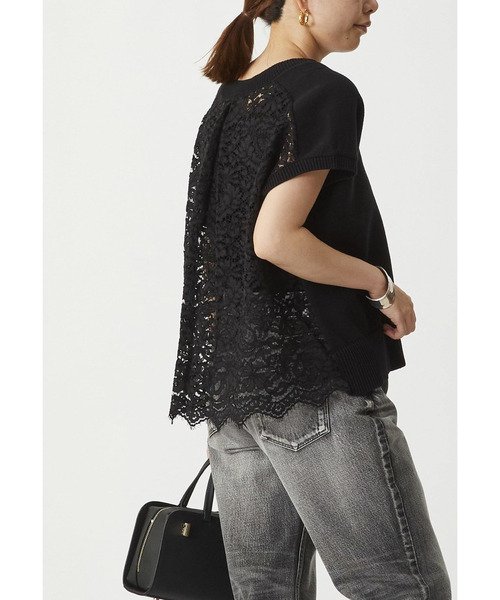 1er Arrondissement（プルミエアロンディスモン）の「バックレースコットンプルオーバー（ニット/セーター・レディース・オフホワイト/ブラック系その他3・FREE）」の3枚目の写真