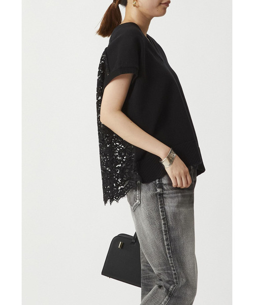 1er Arrondissement（プルミエアロンディスモン）の「バックレースコットンプルオーバー（ニット/セーター・レディース・オフホワイト/ブラック系その他3・FREE）」の5枚目の写真