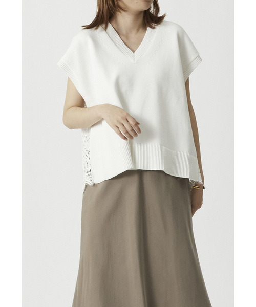 1er Arrondissement（プルミエアロンディスモン）の「バックレースコットンプルオーバー（ニット/セーター・レディース・オフホワイト/ブラック系その他3・FREE）」の12枚目の写真