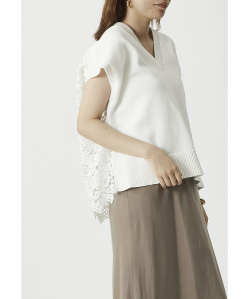 1er Arrondissement（プルミエアロンディスモン）の「バックレースコットンプルオーバー（ニット/セーター・レディース・オフホワイト/ブラック系その他3・FREE）」の13枚目の写真