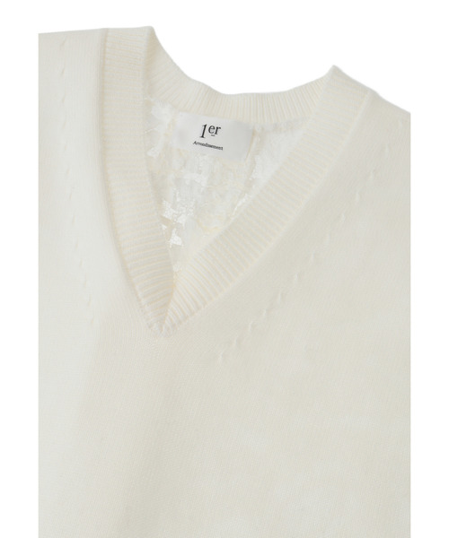 1er Arrondissement（プルミエアロンディスモン）の「バックレースコットンプルオーバー（ニット/セーター・レディース・オフホワイト/ブラック系その他3・FREE）」の21枚目の写真