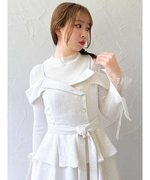 オフショルアシメトレンチワンピース（ワンピース）｜dazzlin