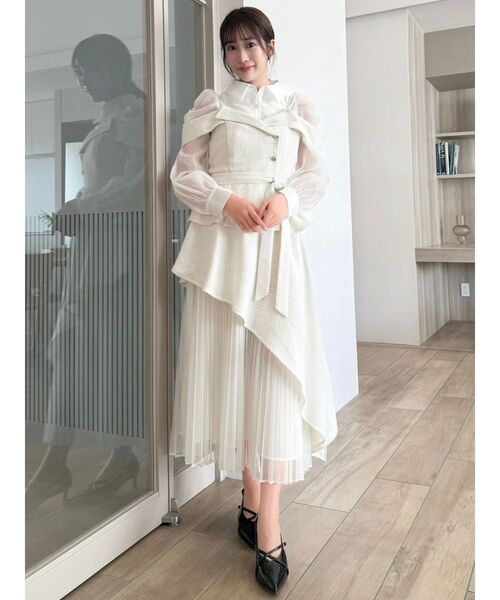 セール】オフショルアシメトレンチワンピース（ワンピース）｜dazzlin