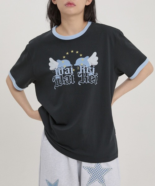 WaiKei（ワイケイ）の「【UNISEX】Wai Kei／エンゼルイルカT（Tシャツ/カットソー・レディース・ホワイト/ブラック・SMALL/MEDIUM）」の2枚目の写真