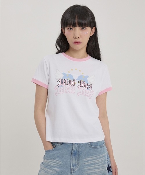 WaiKei（ワイケイ）の「【UNISEX】Wai Kei／エンゼルイルカT（Tシャツ/カットソー・レディース・ホワイト/ブラック・SMALL/MEDIUM）」の4枚目の写真