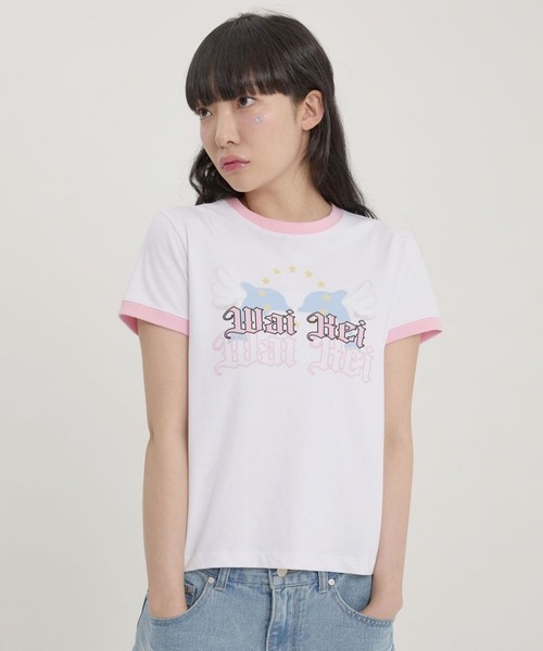 WaiKei（ワイケイ）の「【UNISEX】Wai Kei／エンゼルイルカT（Tシャツ/カットソー・レディース・ホワイト/ブラック・SMALL/MEDIUM）」の5枚目の写真
