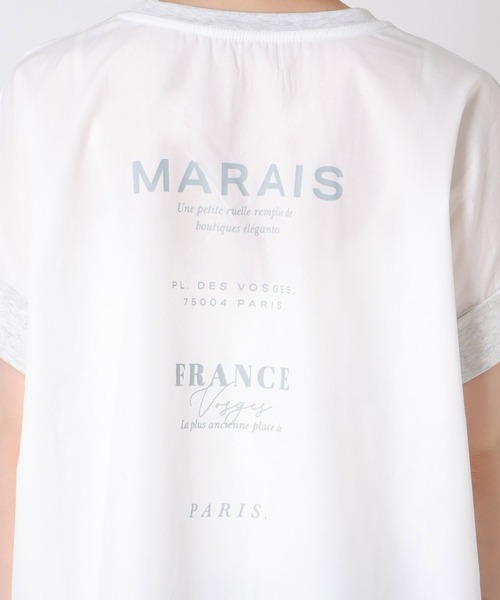 Cepica(セピカ)の「バックプリント異素材バイカラーTシャツ(Tシャツ/カットソー・レディース・グレー/ベージュ・FREE)」の18枚目の写真