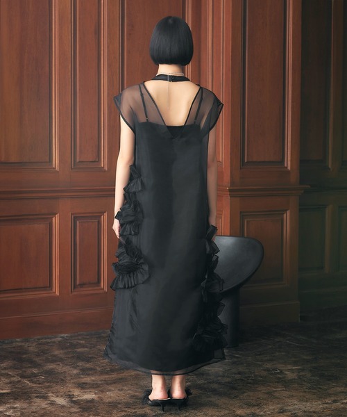 darial(ダリアル)の「【darial】organdy volume skirt dress オーガンジー ボリューム スカート ドレス お呼ばれ 結婚式 二次会 成人式 同窓会 セレモニードレス パーティドレス オケージョンドレス(ドレス・レディース・ブラック/ネイビー/グリーン・S/M)」の9枚目の写真