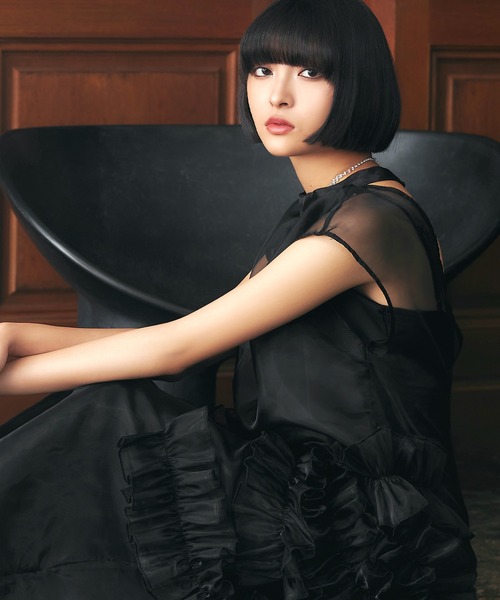 darial(ダリアル)の「【darial】organdy volume skirt dress オーガンジー ボリューム スカート ドレス お呼ばれ 結婚式 二次会 成人式 同窓会 セレモニードレス パーティドレス オケージョンドレス(ドレス・レディース・ブラック/ネイビー/グリーン・S/M)」の10枚目の写真