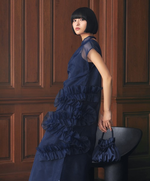 darial(ダリアル)の「【darial】organdy volume skirt dress オーガンジー ボリューム スカート ドレス お呼ばれ 結婚式 二次会 成人式 同窓会 セレモニードレス パーティドレス オケージョンドレス(ドレス・レディース・ブラック/ネイビー/グリーン・S/M)」の20枚目の写真