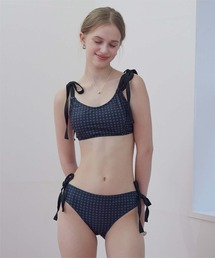 ショルダーリボンスウィムウェア　ブルー ショルダーリボンスウィムウェア ブルー ショルダーリボンスウィ