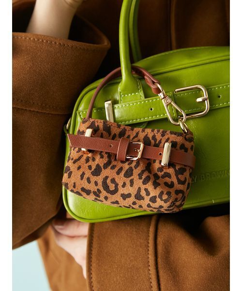 LILY BROWN（リリーブラウン）の「ミニマルバッグチャーム（キーホルダー・レディース・レオパード/アイボリー/チェック・F）」の2枚目の写真