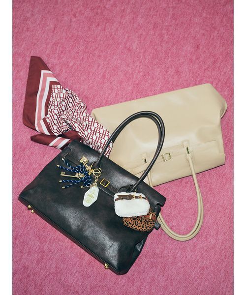 LILY BROWN（リリーブラウン）の「ミニマルバッグチャーム（キーホルダー・レディース・レオパード/アイボリー/チェック・F）」の8枚目の写真