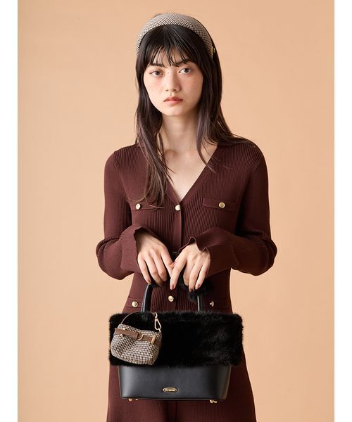 LILY BROWN（リリーブラウン）の「ミニマルバッグチャーム（キーホルダー・レディース・レオパード/アイボリー/チェック・F）」の18枚目の写真