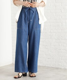 THE SHOP TK  | デニムイージーワイドパンツ【洗える】(その他パンツ)