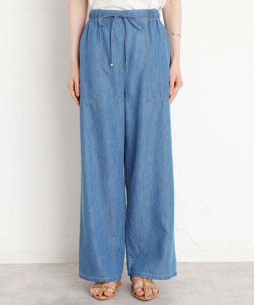 THE SHOP TK （ザ ショップ ティーケー ）の「デニムイージーワイドパンツ【洗える】（その他パンツ・レディース・ネイビー/ライトブルー・13/12）」の11枚目の写真