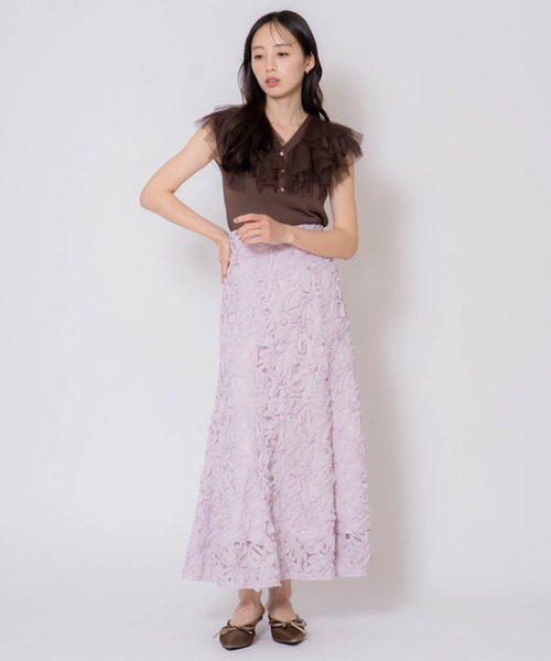 NOELA（ノエラ）の「フラワージャガードスカート（スカート・レディース・オフホワイト/ブラウン/ピンク・S/M）」の19枚目の写真