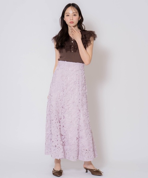 NOELA（ノエラ）の「フラワージャガードスカート（スカート・レディース・オフホワイト/ブラウン/ピンク・S/M）」の20枚目の写真