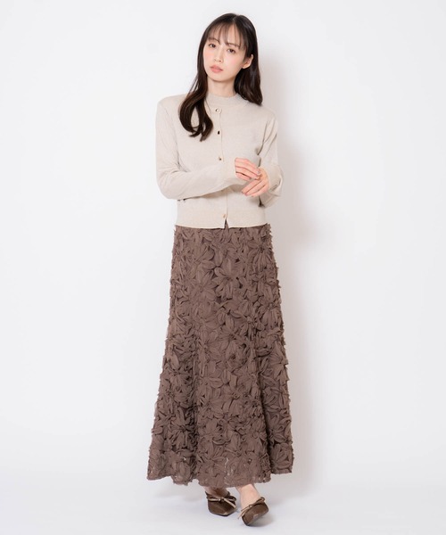 NOELA（ノエラ）の「フラワージャガードスカート（スカート・レディース・オフホワイト/ブラウン/ピンク・S/M）」の14枚目の写真