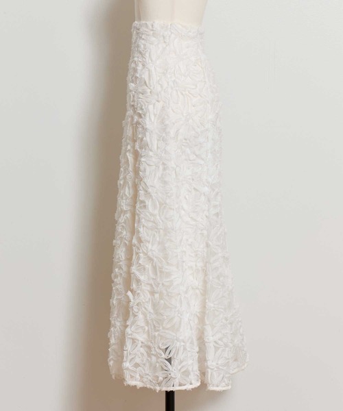 NOELA（ノエラ）の「フラワージャガードスカート（スカート・レディース・オフホワイト/ブラウン/ピンク・S/M）」の6枚目の写真