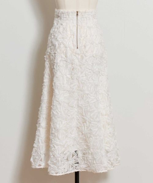 NOELA（ノエラ）の「フラワージャガードスカート（スカート・レディース・オフホワイト/ブラウン/ピンク・S/M）」の4枚目の写真