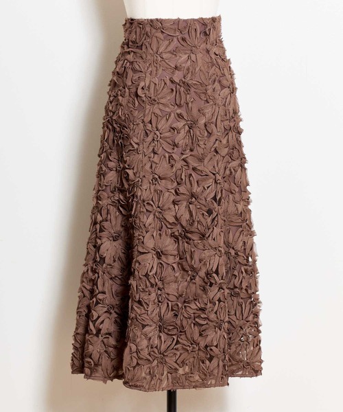 NOELA（ノエラ）の「フラワージャガードスカート（スカート・レディース・オフホワイト/ブラウン/ピンク・S/M）」の22枚目の写真