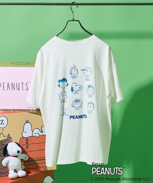 セール】PEANUTS フレンズ ロゴ刺繍 プリントTシャツ/ピーナッツ