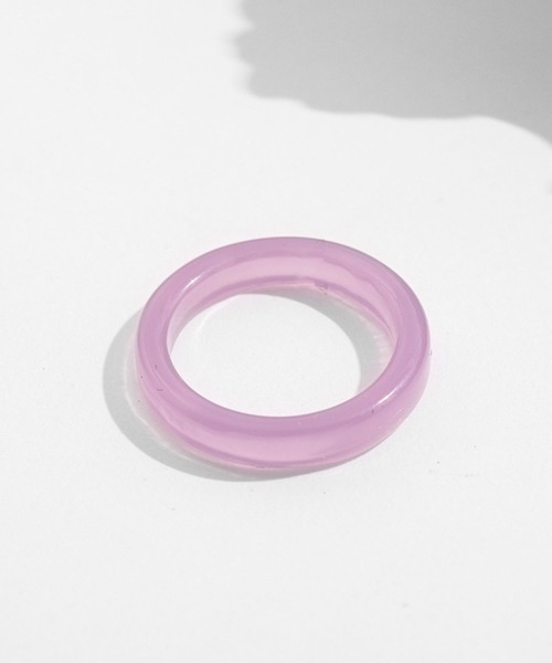 yu-ka(ユーカ)の「YU-KA:クリアカラーリング スリム clear color slim ringu(リング・レディース・クリア/アイボリー/イエロー/パープル/ブルー/グリーン/ピンク・FREE)」の4枚目の写真