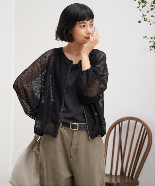 LBC（エルビーシー）の「レースジップ6分ブルゾン（ブルゾン・レディース・ブラック/ホワイト・M）」の10枚目の写真