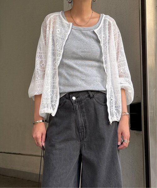 LBC（エルビーシー）の「レースジップ6分ブルゾン（ブルゾン・レディース・ブラック/ホワイト・M）」の5枚目の写真