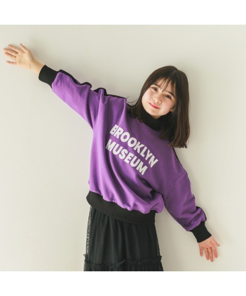 jeans-b（ジーンズベー）の「ジーンズベー BROOKLYN　ライントレーナー（スウェット・キッズ・ブラック/パープル/サンドベージュ・160cm/150cm/140cm/130cm）」の3枚目の写真
