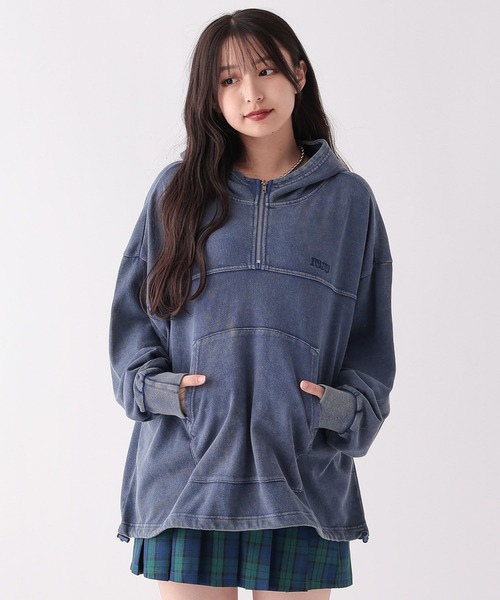 repipi armario（レピピ アルマリオ）の「AcidWashアノラックパーカー（パーカー・キッズ・ネイビー/ピンク/ブラック・MEDIUM/SMALL/LARGE）」の11枚目の写真