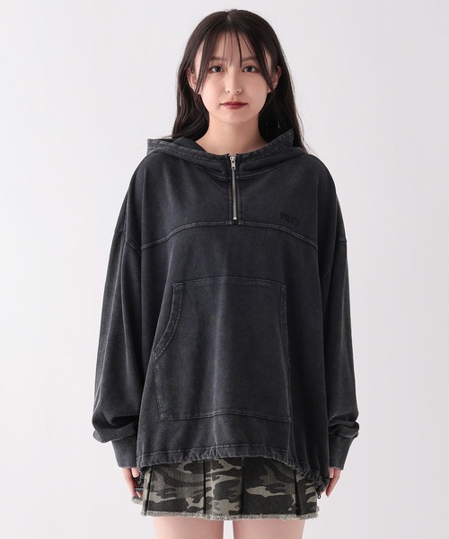 repipi armario（レピピ アルマリオ）の「AcidWashアノラックパーカー（パーカー・キッズ・ネイビー/ピンク/ブラック・MEDIUM/SMALL/LARGE）」の12枚目の写真