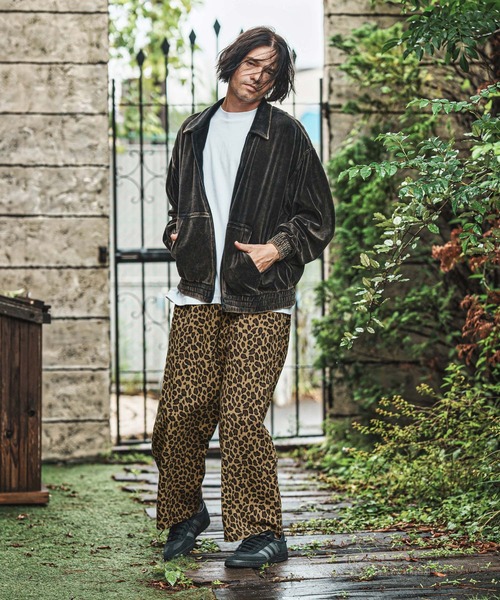 mp14013- Leopard Twill Wide Straight Pants ワイドストレートパンツ