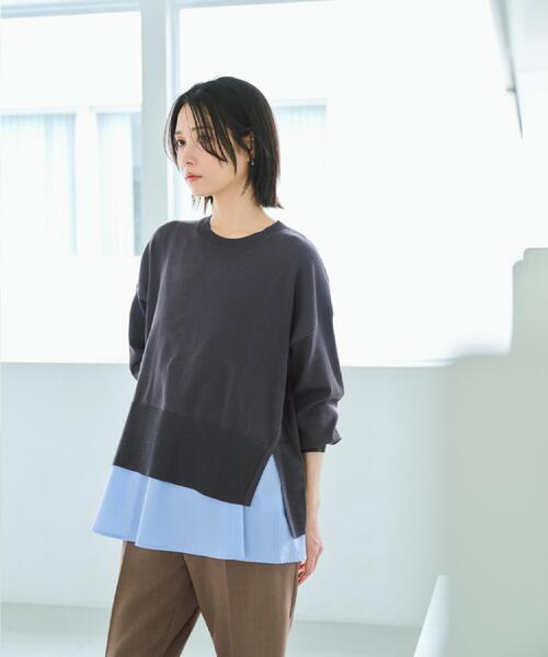 OPAQUE.CLIP(オペークドットクリップ)の「《ツインセット》リラクシーサイドスリットニット×ドッキングタンク【洗濯機洗い可】(その他トップス・レディース・ホワイト系7/グリーン系その他5/チャコール/ブラック系4・38/40)」の22枚目の写真