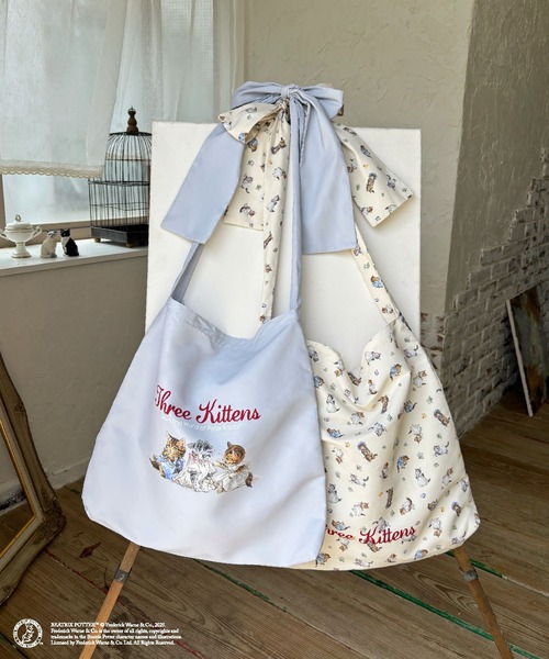 セール】【Peter Rabbit】Three Kittens 肩リボントートバッグ（トート
