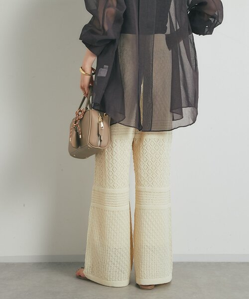 un dix cors（アンディコール）の「《上品でフェミニン》透かし柄ドロストニットパンツ（その他パンツ・レディース・グリーン/アイボリー/ブラック・FREE）」の17枚目の写真