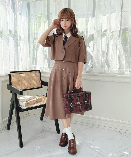 ★美品★WAAC　ダイヤ柄プリント ハーフジッププルオーバー セットアップ セットアップ ハーフジップ ワッフル トップス × パンツ ck3349