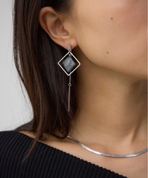 アクリル×メタルアシンメトリーピアス