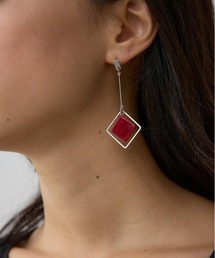 アクリル×メタルアシンメトリーピアス