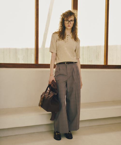 La TOTALITE（ラトータリテ）の「【洗える】ベロアハーフスリーブニット（ニット/セーター・レディース・ベージュ/ネイビー/ブラウン・FREE）」の12枚目の写真