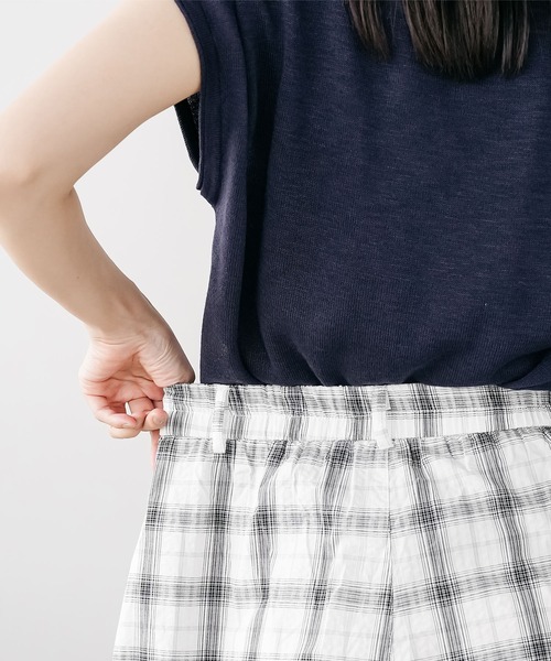 mili an deni(ミリアンデニ)の「チェックワイドパンツ(その他パンツ・レディース・ブラック/オフホワイト・M)」の6枚目の写真