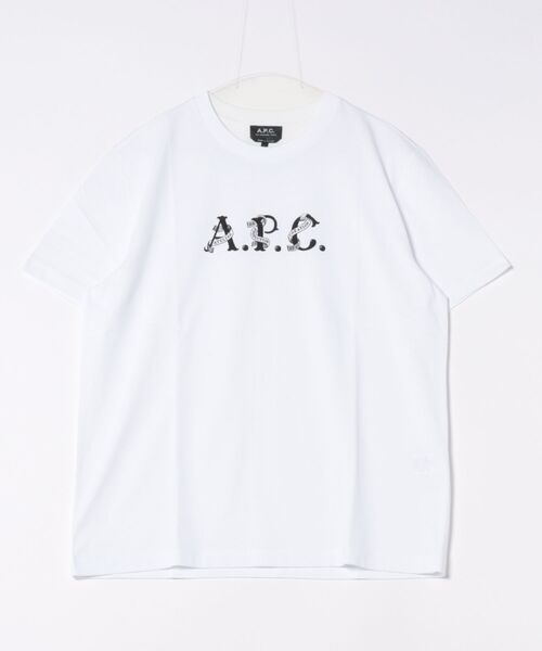 A.P.C.(アーペーセー)の「T-SHIRT HUGO(Tシャツ/カットソー・メンズ・ホワイト/ダークネイビー・S/M/L/XS/XXS)」の1枚目の写真