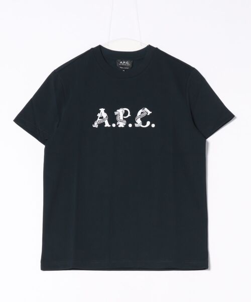 A.P.C.(アーペーセー)の「T-SHIRT HUGO(Tシャツ/カットソー・メンズ・ホワイト/ダークネイビー・S/M/L/XS/XXS)」の2枚目の写真