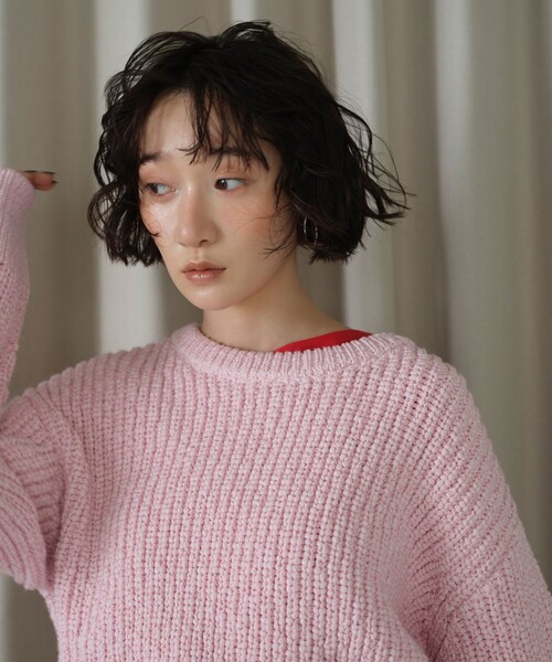 セール】＜EMMEL REFINES＞EM スラブヤーン カタアゼ ニット プル