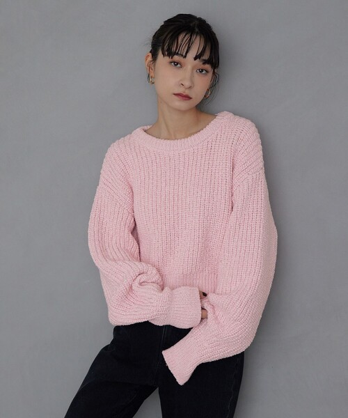 セール】＜EMMEL REFINES＞EM スラブヤーン カタアゼ ニット プル