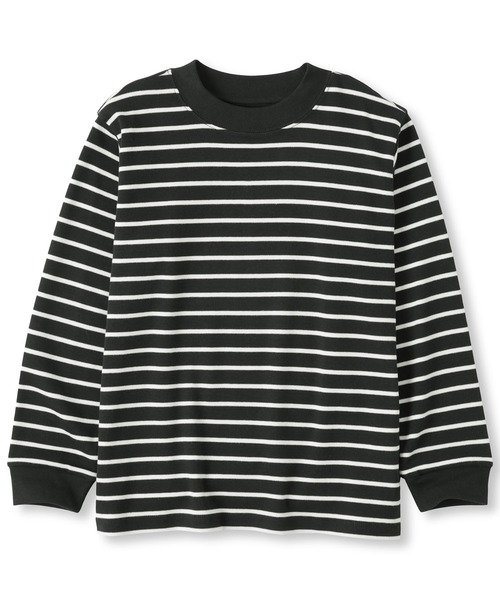 無印良品（ムジルシリョウヒン）の「キッズ　両面起毛クルーネック長袖Ｔシャツ（Tシャツ/カットソー・キッズ・ブラック/ブラック系/ネイビー系/ライトグリーン系/グレー系/オフホワイト・150/140/130/120/110）」の3枚目の写真