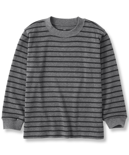 無印良品（ムジルシリョウヒン）の「キッズ　両面起毛クルーネック長袖Ｔシャツ（Tシャツ/カットソー・キッズ・ブラック/ブラック系/ネイビー系/ライトグリーン系/グレー系/オフホワイト・150/140/130/120/110）」の4枚目の写真