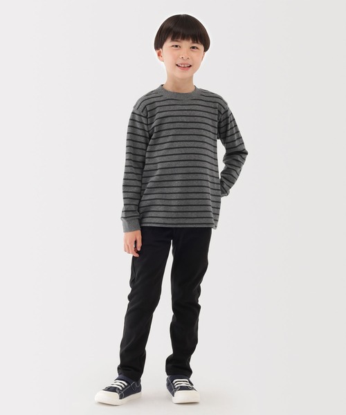 無印良品（ムジルシリョウヒン）の「キッズ　両面起毛クルーネック長袖Ｔシャツ（Tシャツ/カットソー・キッズ・ブラック/ブラック系/ネイビー系/ライトグリーン系/グレー系/オフホワイト・150/140/130/120/110）」の13枚目の写真