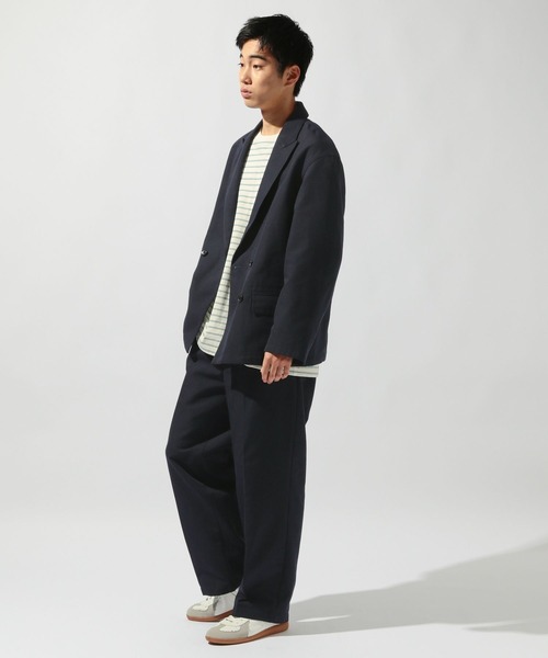 niko and...（ニコアンド）の「ワイドダブルブレストジャケット（テーラードジャケット・メンズ・ベージュ/ネイビー・MEDIUM/LARGE）」の12枚目の写真